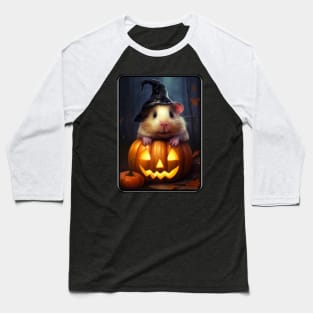 Cute Halloween Guinea Pig With Pumpkin Funny Halloween Gifts For Guinea Pigs Lover Baseball T-Shirt